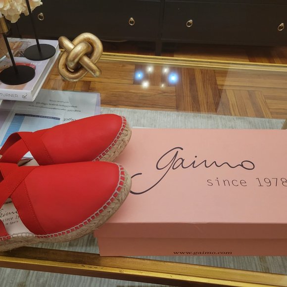 NWT Gaimo genuine leather red espadrilles size eu 38 us 8 - Picture 5 of 7